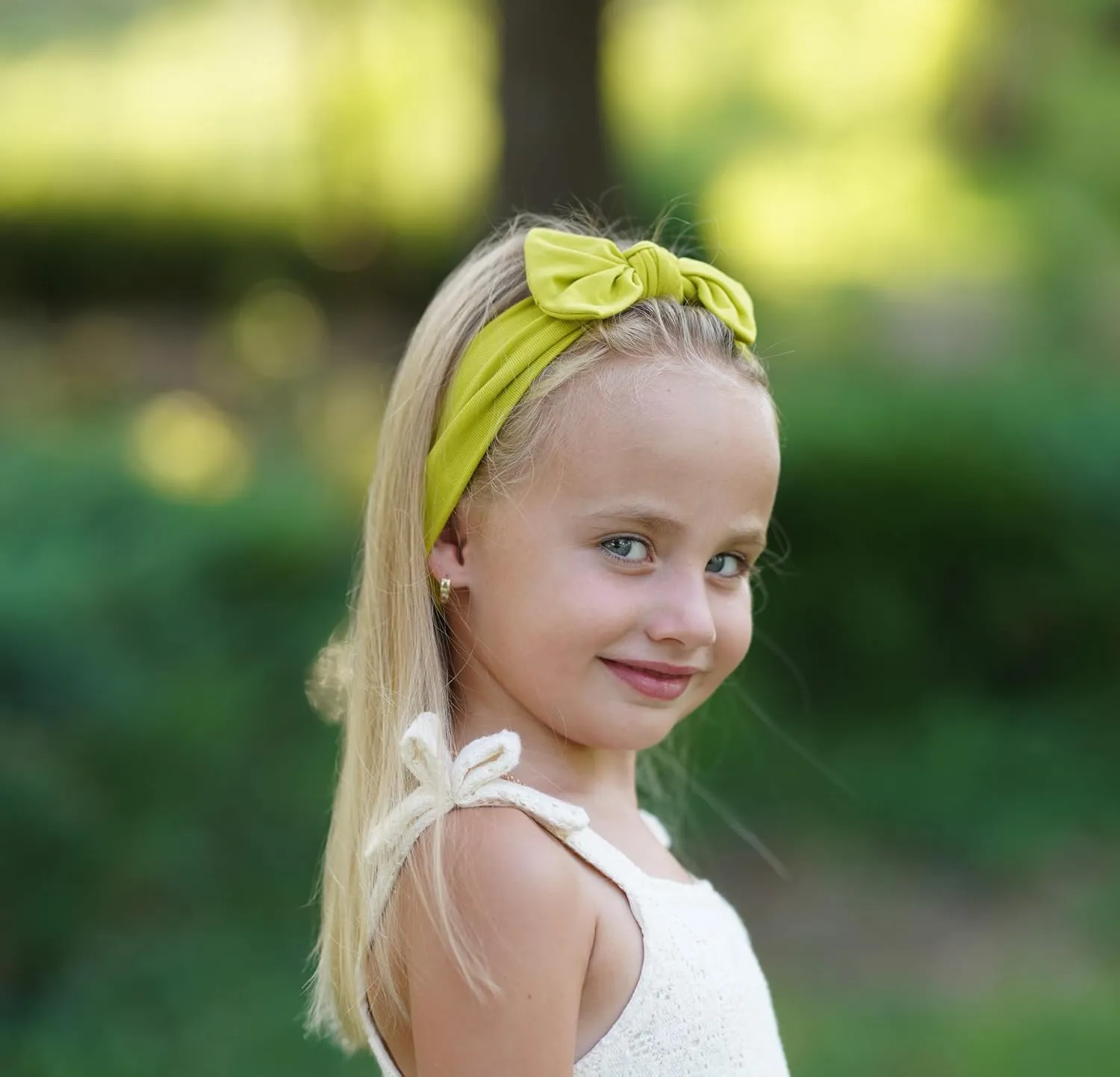 Baby Girl Headbands-Infant,Toddler Cotton Handmade Hairbands with Bows Child Hair Accessories (Pistachio Green)