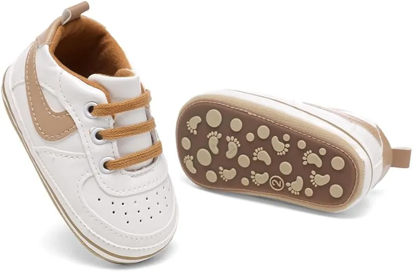 Clowora Unsex Baby Shoes Boys Girls Infant Sneakers Non-Slip Soft Rubber Sole Toddler Crib First Walker Lightweight Shoes