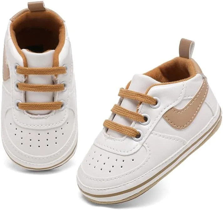 Clowora Unsex Baby Shoes Boys Girls Infant Sneakers Non-Slip Soft Rubber Sole Toddler Crib First Walker Lightweight Shoes