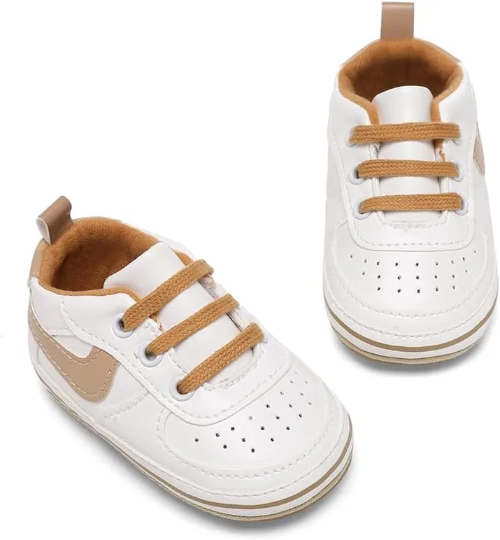 Clowora Unsex Baby Shoes Boys Girls Infant Sneakers Non-Slip Soft Rubber Sole Toddler Crib First Walker Lightweight Shoes