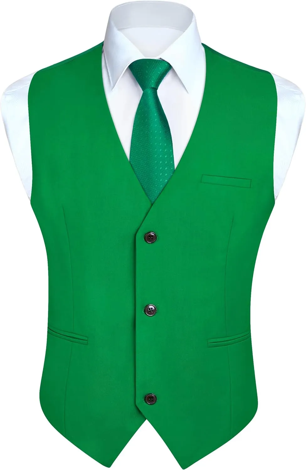 HISDERN Mens Suit Vest Business Casual Dress Waistcoat Vest Solid Color Formal Wedding Vests for Suits or Tuxedo