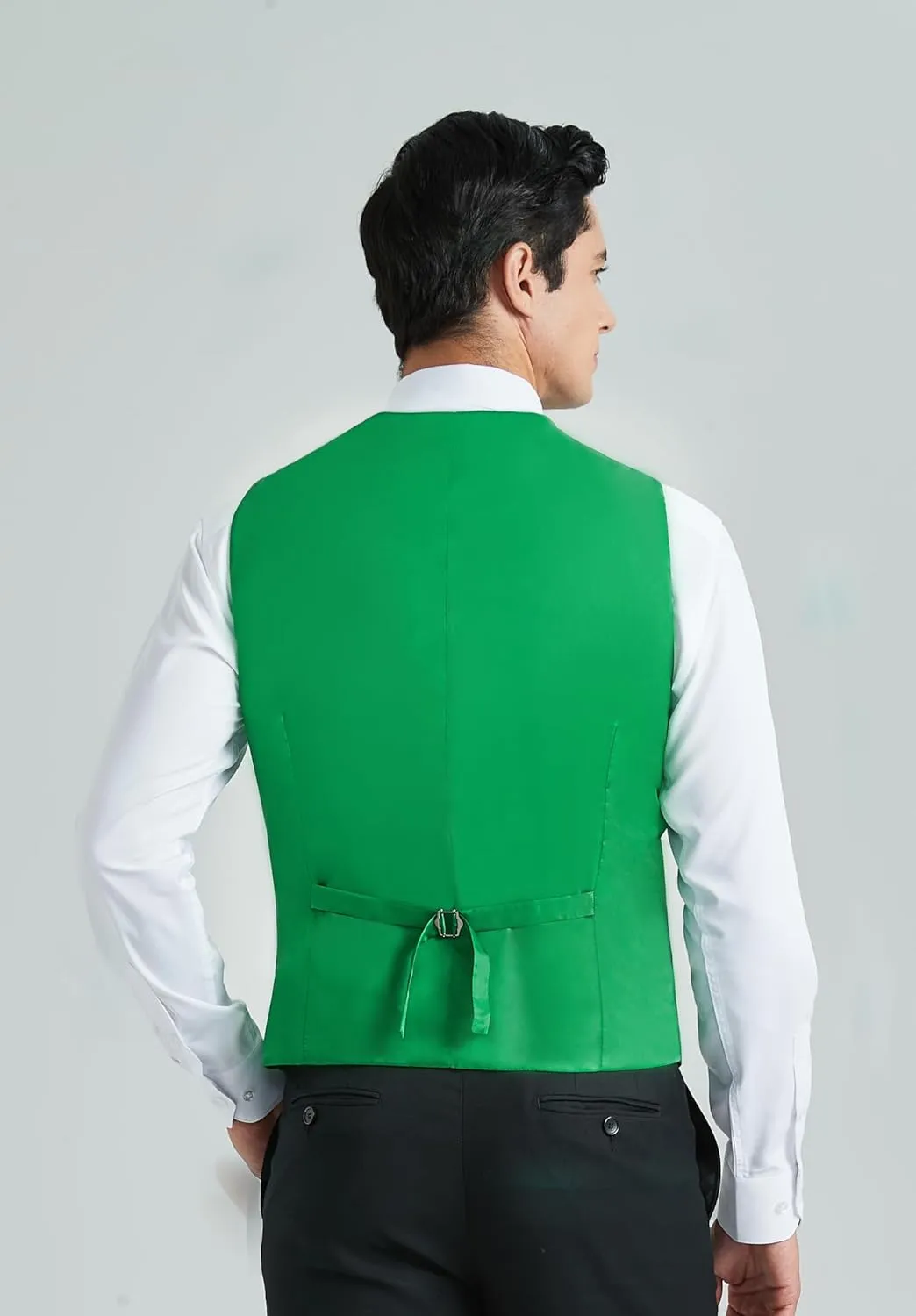 HISDERN Mens Suit Vest Business Casual Dress Waistcoat Vest Solid Color Formal Wedding Vests for Suits or Tuxedo