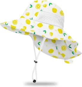 Toddler Baby Sun Hat Kids Summer UPF 50  for Boys Girls Adjustable Beach Hats with Bucket Wide Brim Age 1-7 Years