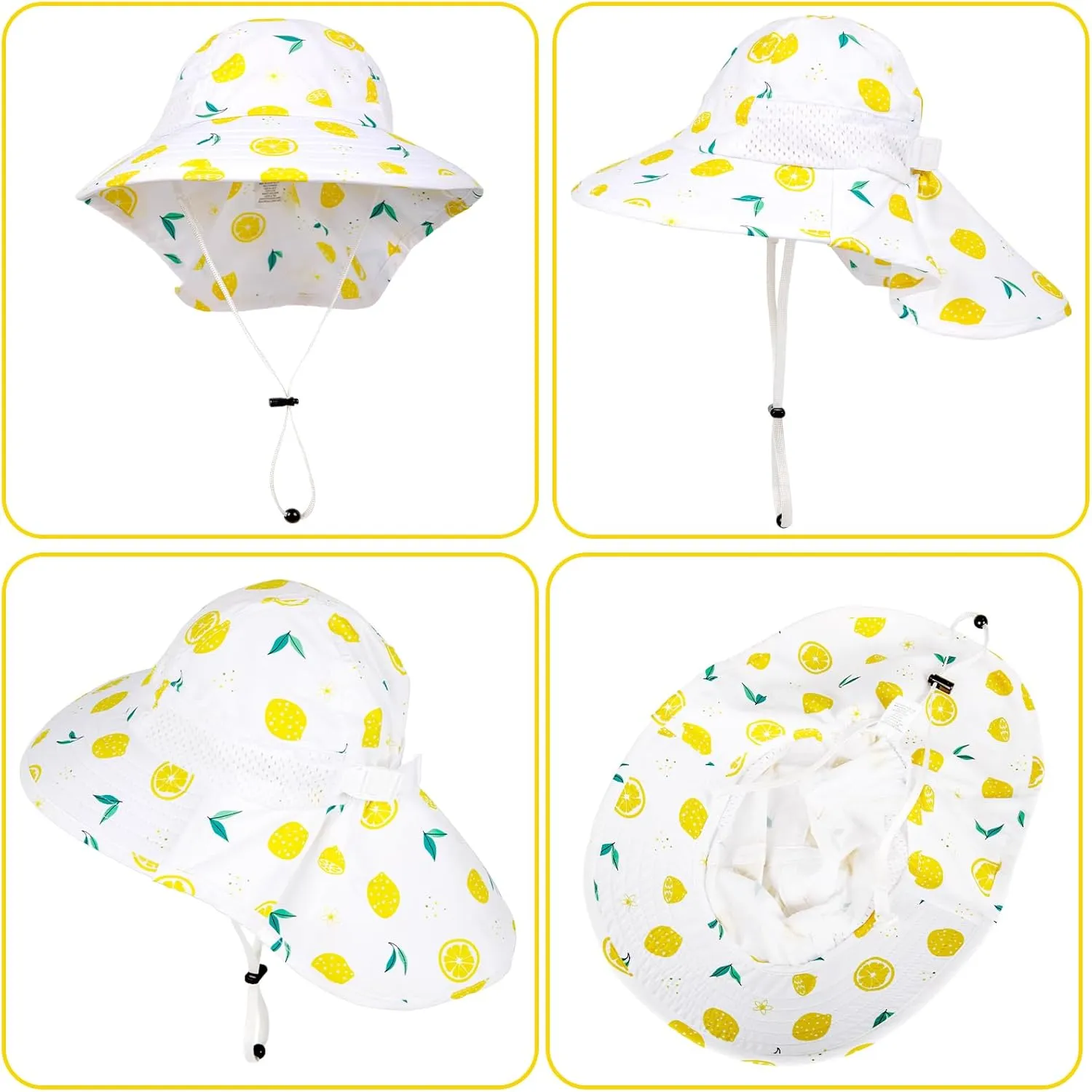 Toddler Baby Sun Hat Kids Summer UPF 50  for Boys Girls Adjustable Beach Hats with Bucket Wide Brim Age 1-7 Years