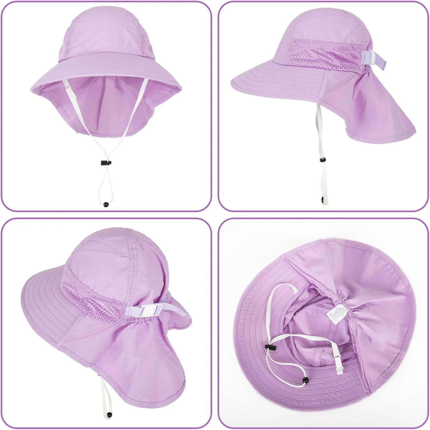 Toddler Baby Sun Hat Kids Summer UPF 50  for Boys Girls Adjustable Beach Hats with Bucket Wide Brim Age 1-7 Years