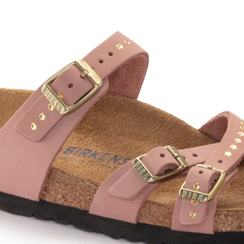 WOMEN'S BIRKENSTOCK FRANCA RIVETS SOFT FOOTBED SANDAL | OLD ROSE